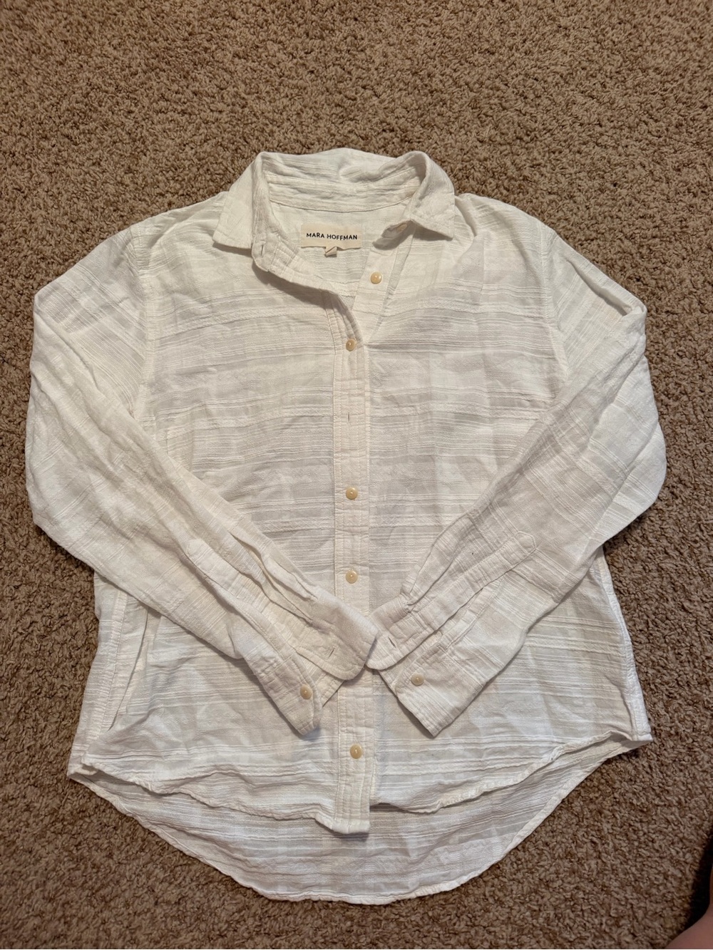 Mara Hoffman Lightweight White Button-Up Shirt size S